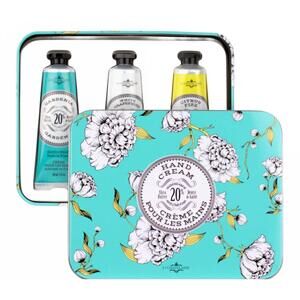 NEW LA CHATELAINE women's tiffany hand cream trio tin gift set in blue